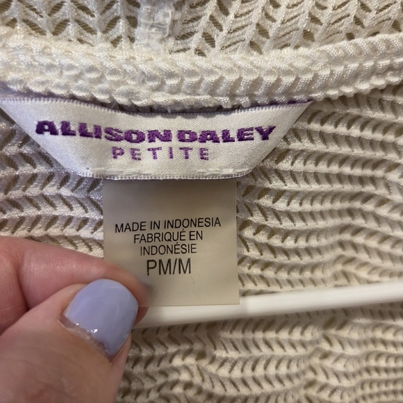 ‼️3/$30‼️Allison Daley 3/4 Sleeve Cardigan Open Front Spring Medium Petitie - Picture 4 of 11